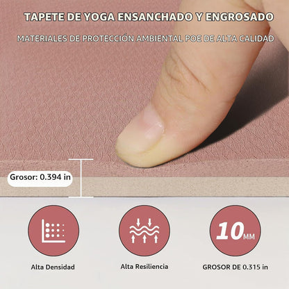 Esterilla grande de yoga de 8 mm (6' x 4') - Extra larga y...