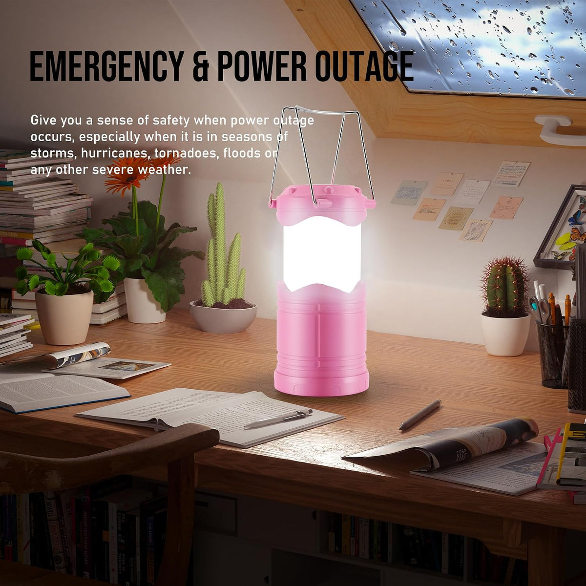 Lichamp Linterna LED de camping, paquete de 4 linternas alimentadas...