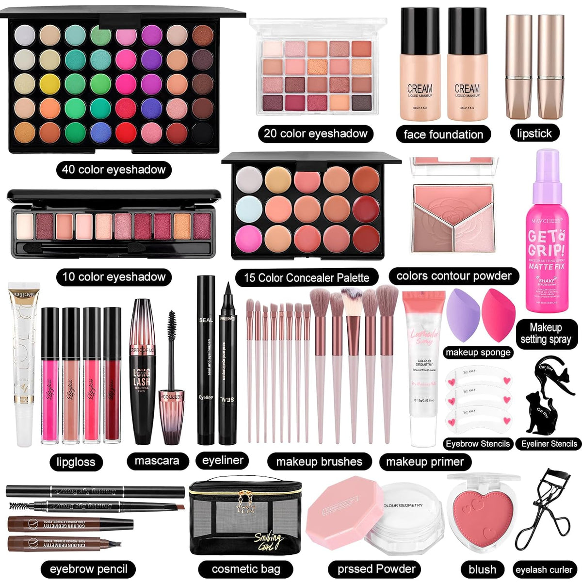 Kit de maquillaje para mujeres: paleta de sombra de ojos de base |...