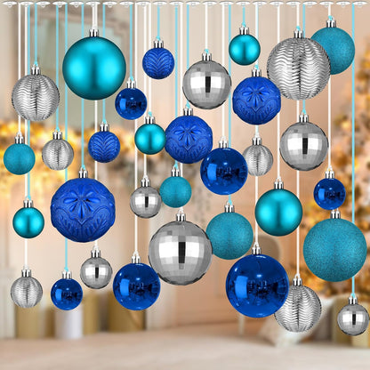 Relaxgiant - 36 bolas de Navidad para techo, mezcla azul | Tamaños...