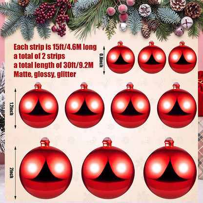 Yuxung 2 guirnaldas decorativas de bolas de Navidad de 15 pies, col...