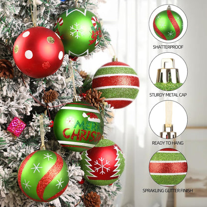 Lanpn 6 adornos grandes de Navidad para exteriores de 4 pulgadas, d...