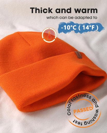 FURTALK Gorro para Hombres y Mujeres con Puños Tejido Grueso Unisex...