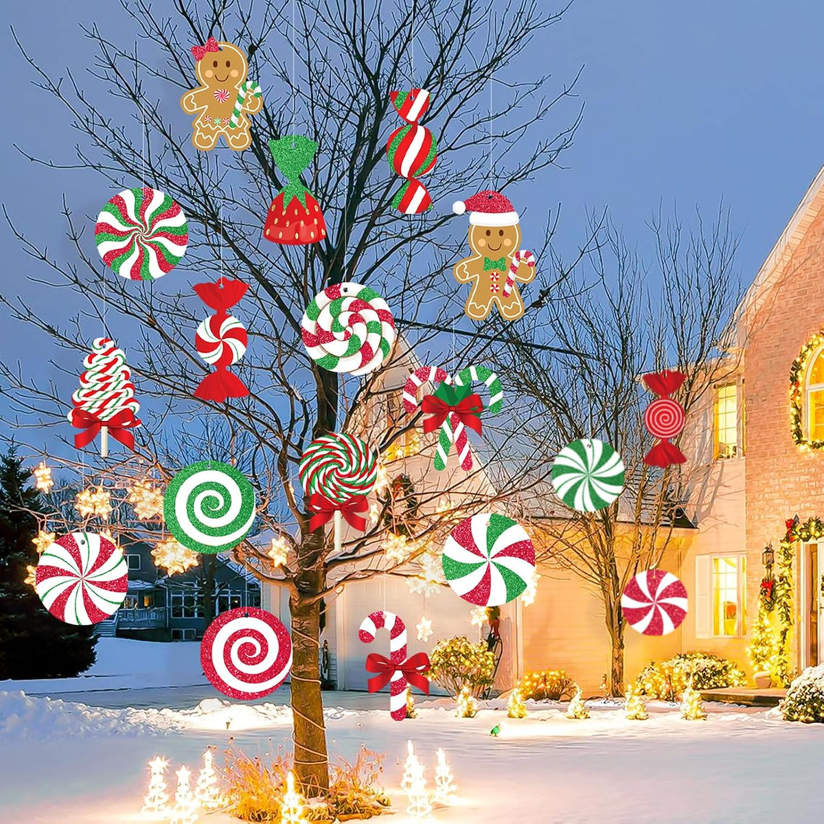 GuassLee Decoraciones colgantes grandes de Navidad para exteriores...
