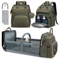 DERJUNSTAR Mochila para pañales, bolsa grande para bebé con cambiad...