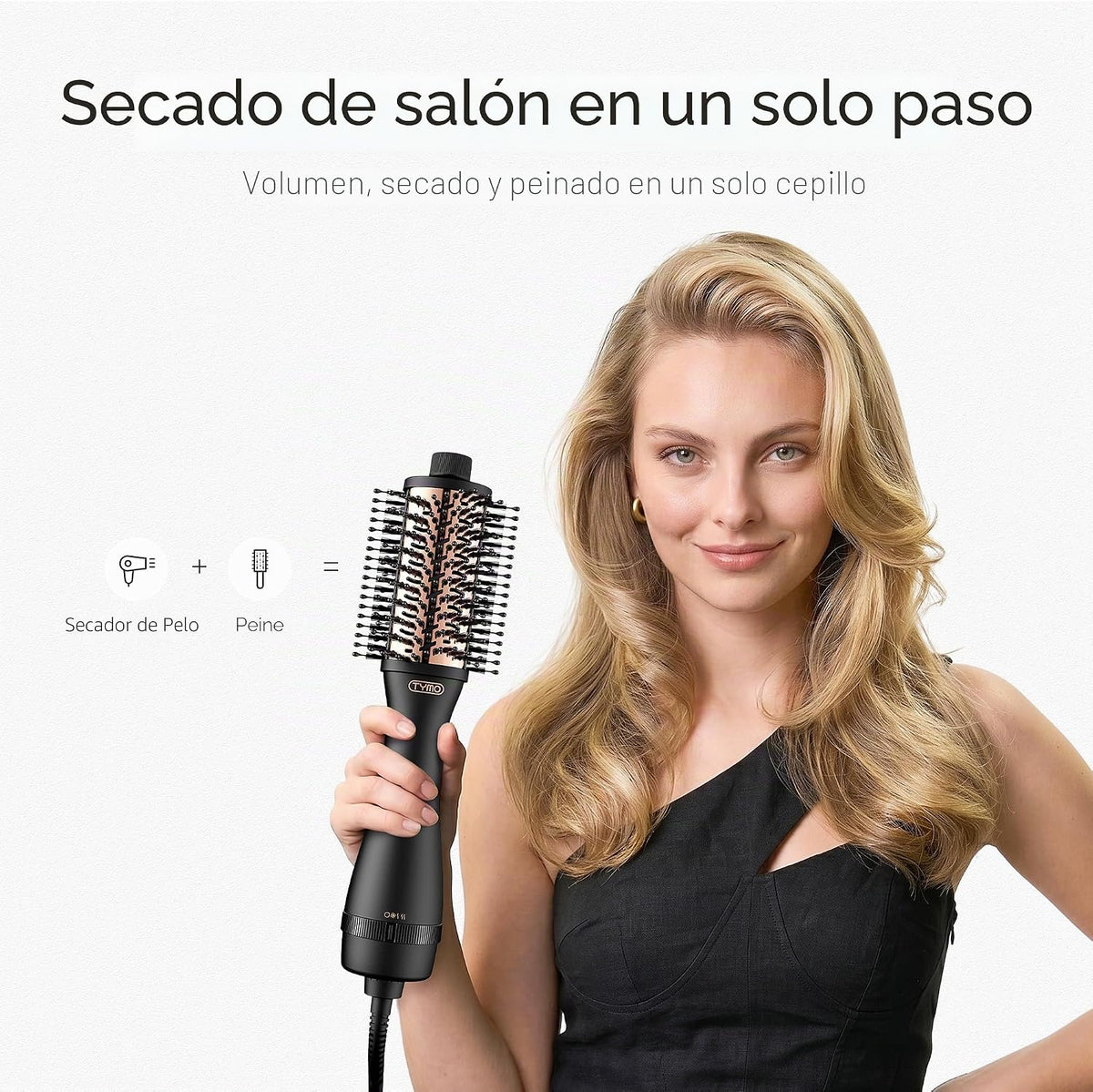 TYMO Cepillo secador de pelo, cepillo secador de pelo en uno, secad...