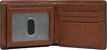 Fossil Huntington - Cartera de piel para hombre, con tapa y tapa pa...