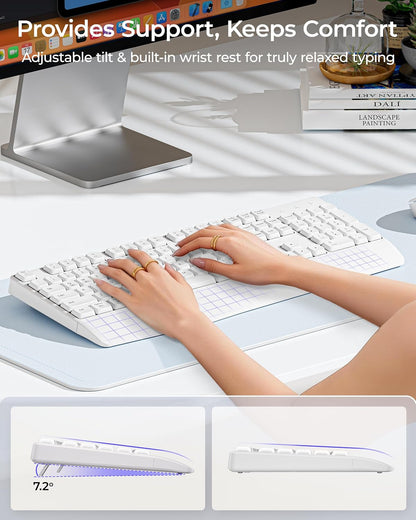 seenda COE200 Combo de teclado y mouse Bluetooth inalámbricos con |...