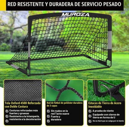 Portería de fútbol, juego de porterías de fútbol para niños para pa...