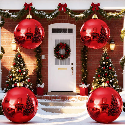 Zubebe 4 bolas de adorno de Navidad extra grandes para decoración d...