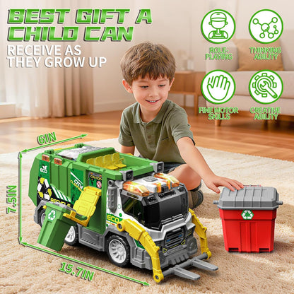 BLUEYAK - Camión de basura grande para niños, limpiador ECO City co...