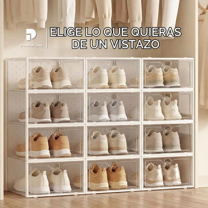 Pinkpum Paquete de 12 cajas de almacenamiento de zapatos grandes |...