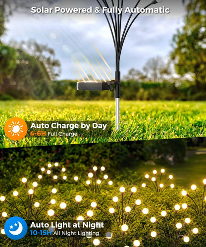 Cnuoky Paquete de 2 luces solares de jardín de 16 LED, luces solare...