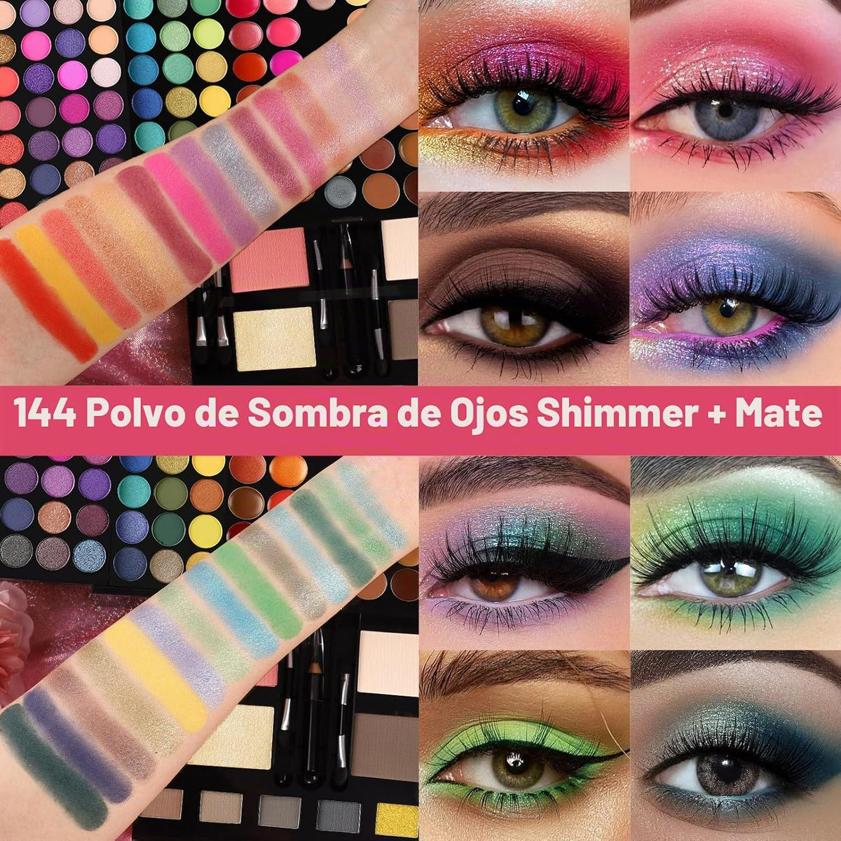 CHARMCODE Kit de maquillaje cosmético de 190 colores, combinación d...