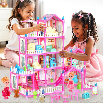 Pupu Pig - Juego de casa de muñecas para niñas, 275 piezas, regalo...