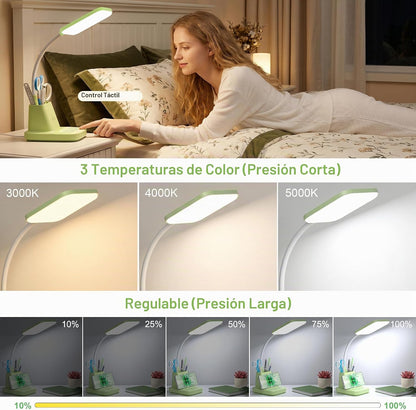 Sailstar Lámpara de escritorio LED con carga inalámbrica de 10 W y...