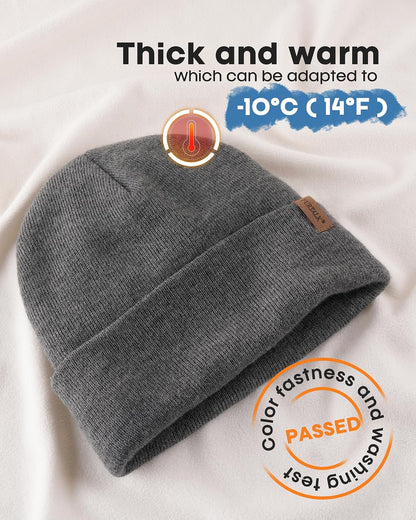 FURTALK Gorro para Hombres y Mujeres con Puños Tejido Grueso Unisex...