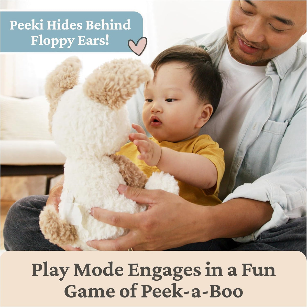 GUND Baby Peeki Puppy Peluche musical animado interactivo de 12 pul...