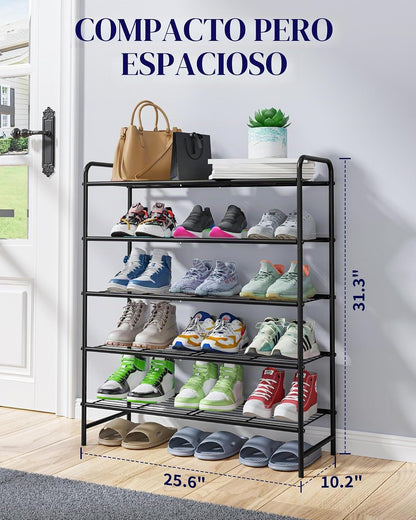 Kitsure Organizador de zapatos de acero inoxidable, 25.6 pulgadas d...