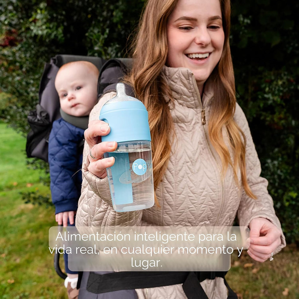 PopYum biberones azules anticólicos de 5 oz para hacer fórmula, paq...
