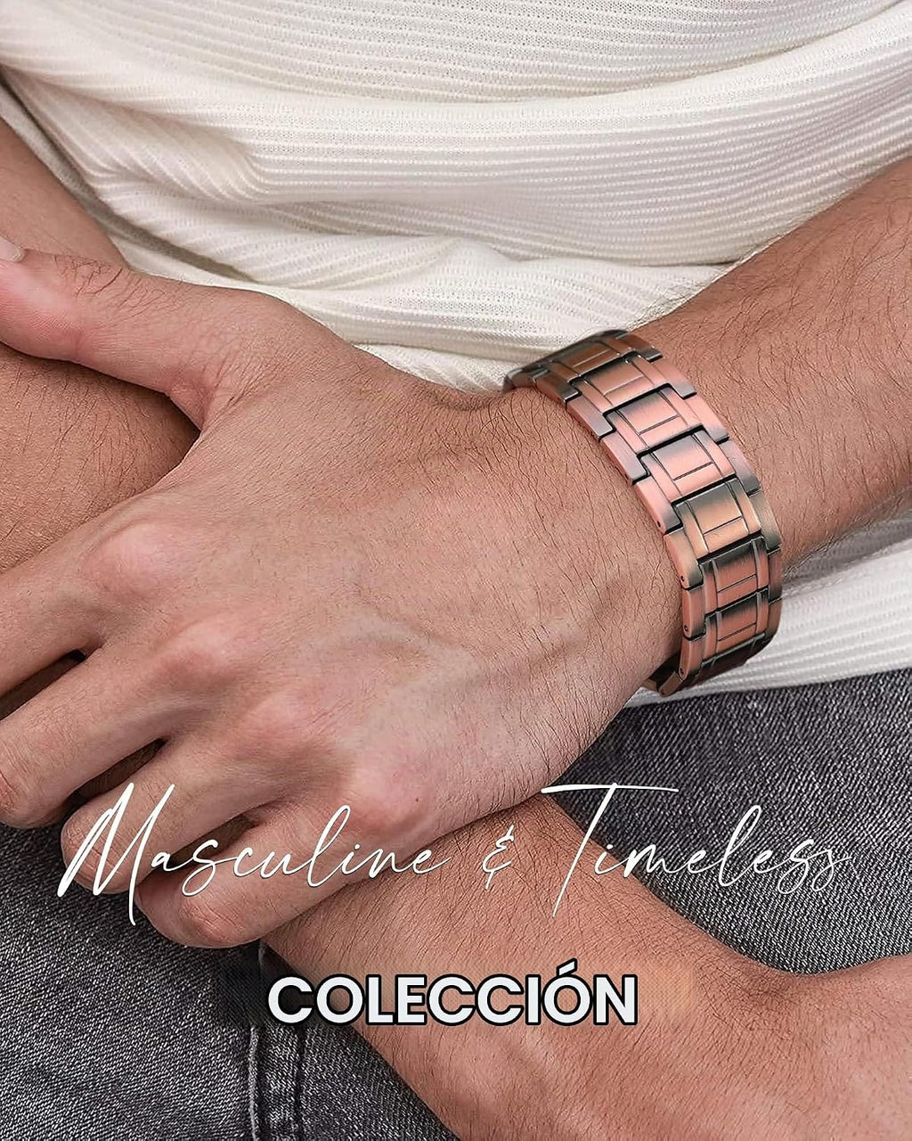 Pulsera de cobre para hombre Feraco, 3 veces más fuerte, pulseras m...