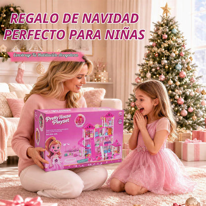 KLADNDER Casa de muñecas de 4 pisos con 12 habitaciones para niñas,...