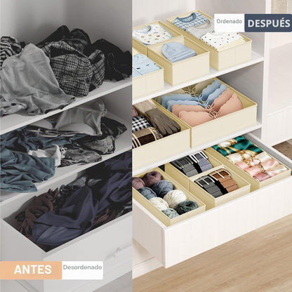 DIMJ Organizador de cajones para almacenamiento de ropa, paquete de...