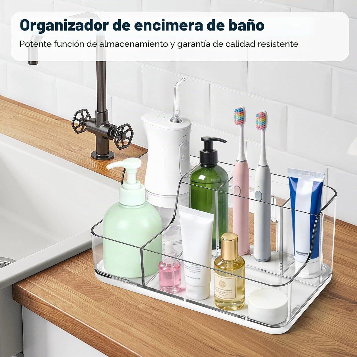 Caja de almacenamiento de cosméticos blanca para tocador y mostrado...