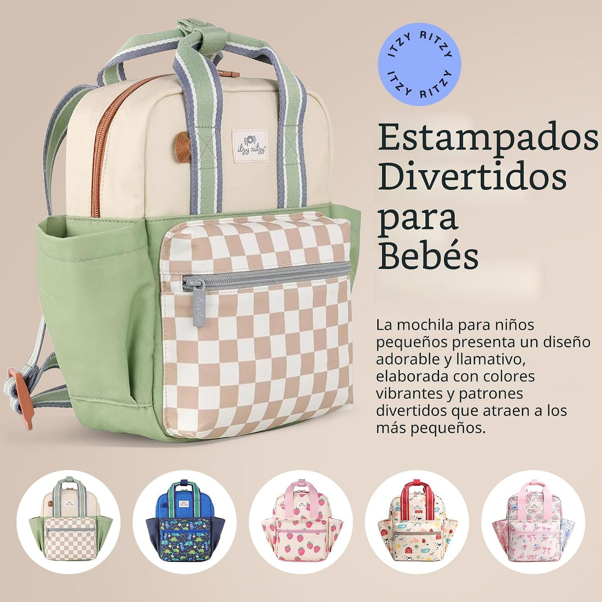 Mochila para niños de Itzy Ritzy - Bolsa para guardería - Cuenta co...