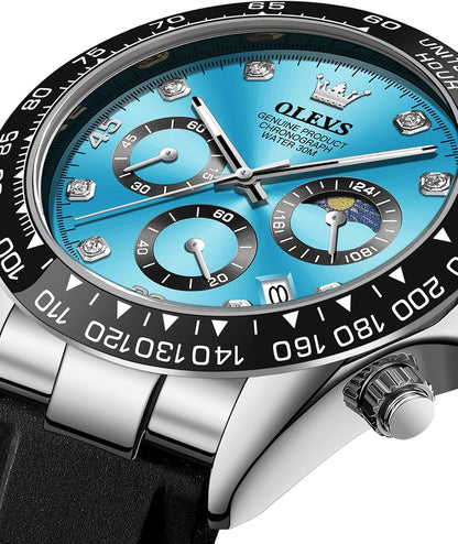 OLEVS Relojes de pulsera analógicos de cuarzo para hombre, cronógra...