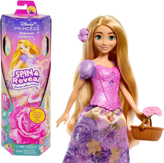 Mattel Disney Princess - Set de moda de muñeca Rapunzel, gira y des...