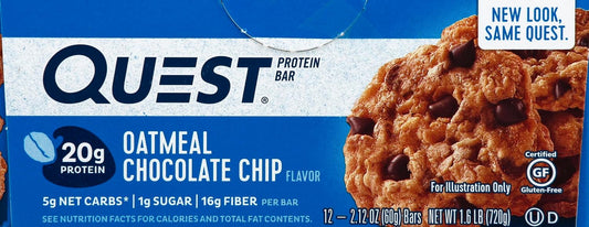 Quest Nutrition Barra de proteínas, chispas de chocolate de avena,...