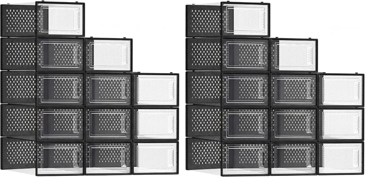 SONGMICS Cajas de zapatos, caja de plástico transparente, paquete d...