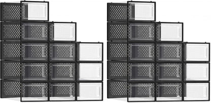 SONGMICS Cajas de zapatos, caja de plástico transparente, paquete d...