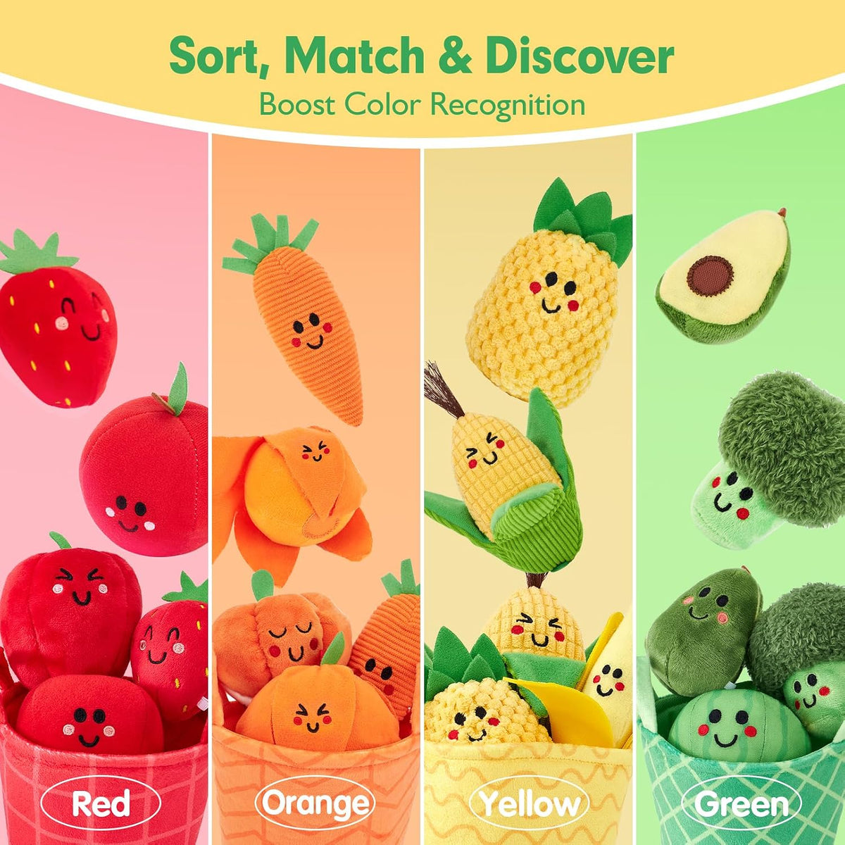 hahaland Juguetes sensoriales para bebés Juguetes Montessori Frutas...