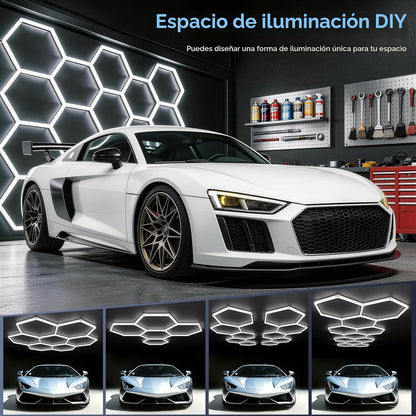 LZHOME Luces LED hexagonales de garaje de 5000 K: paquete de 25 act...