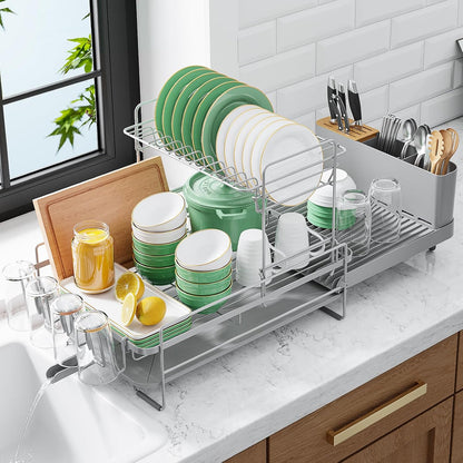 Kitsure Escurridor extensible para platos, 19.2"-26.7" de l...
