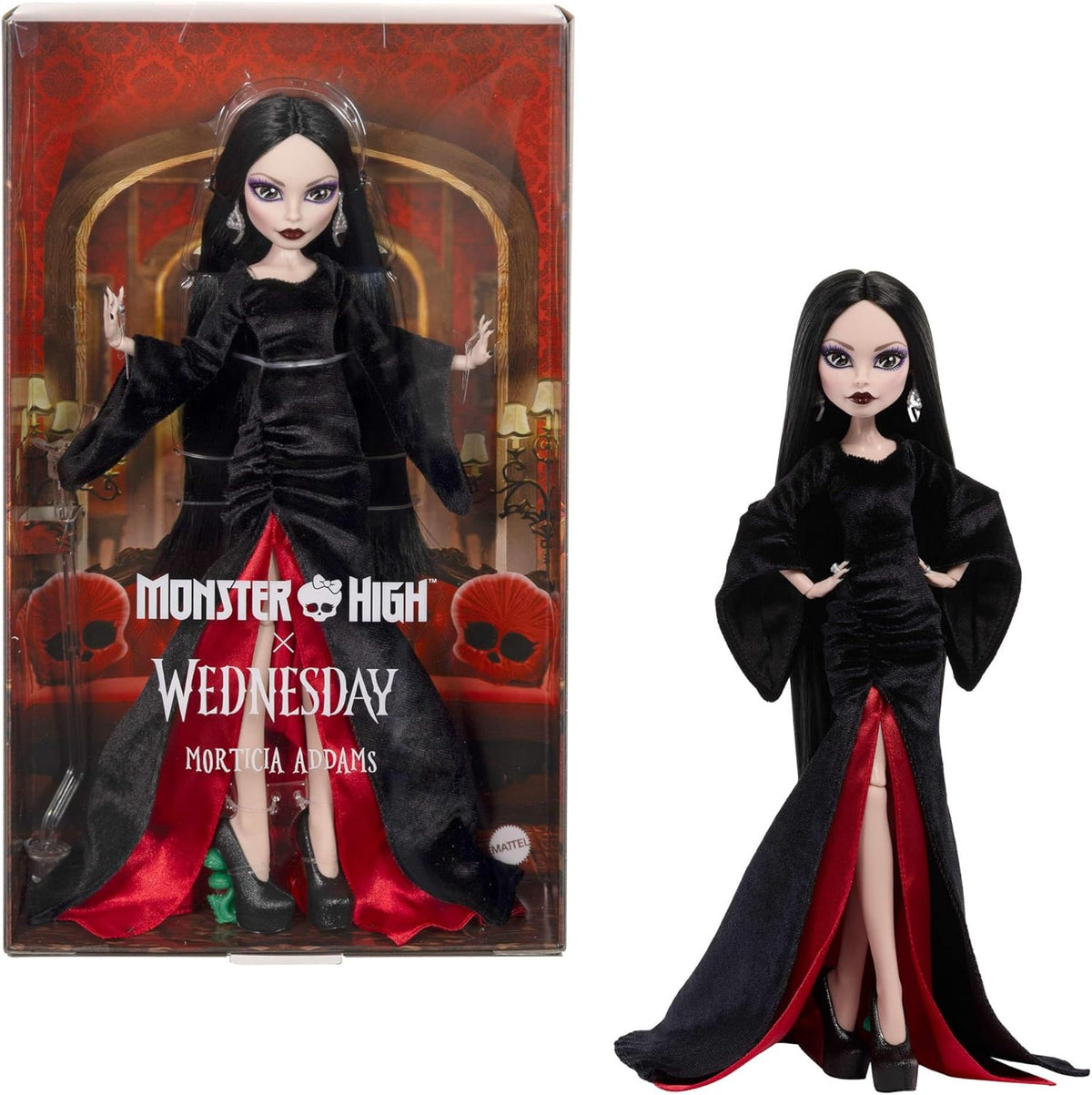 Monster High x Miércoles Morticia Addams Muñeca | Muñeca de colecci...