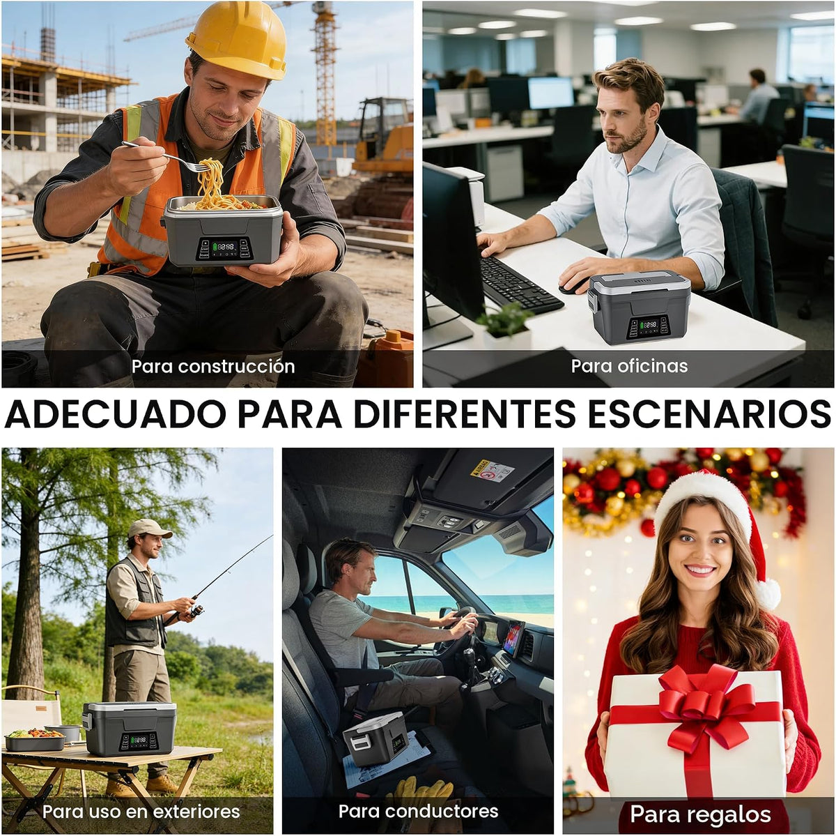 Herrfilk Fiambrera eléctrica inalámbrica para adultos con control d...