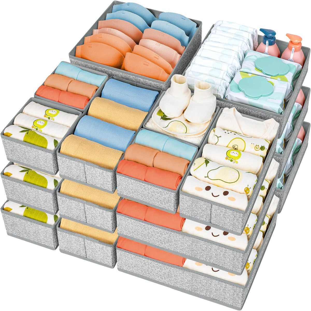 DIMJ Organizador de Cajones de Ropa Paquete de 15 - Organizadores P...