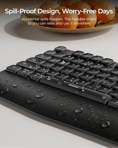 seenda COE200 Combo de teclado y mouse Bluetooth inalámbricos con |...