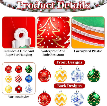 10 piezas de decoraciones navideñas colgantes para exteriores, rojo...