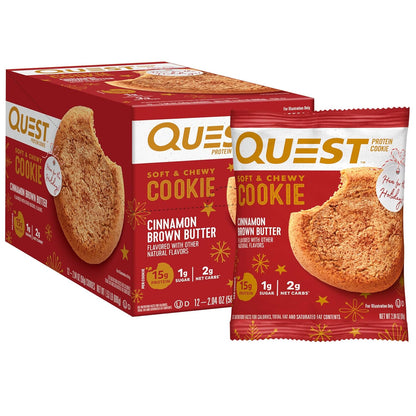Quest Nutrition Galletas de proteína de mantequilla marrón canela |...