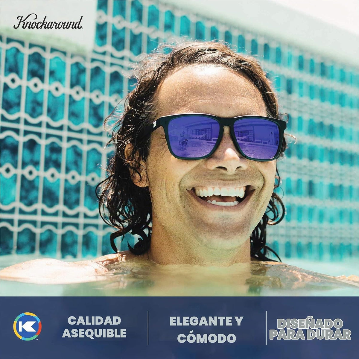 Knockaround Gafas de sol polarizadas cuadradas para hombres y mujer...
