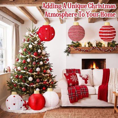 6 bolas de Navidad grandes de 12 pulgadas, adorno emergente, mezcla...