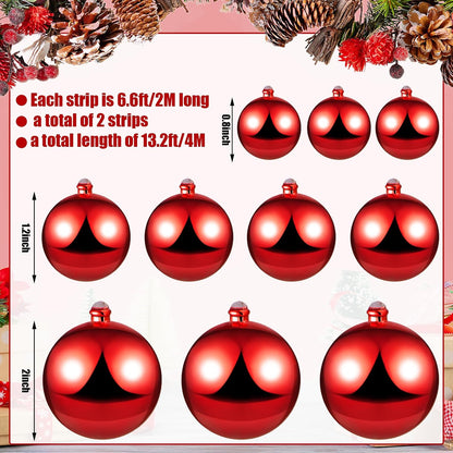 Yuxung - 2 guirnaldas de bolas de Navidad de 6 pies, color rojo | B...