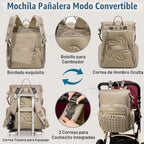 Tealari Mochila para pañales, elegante bolsa de pañales para bebé,...
