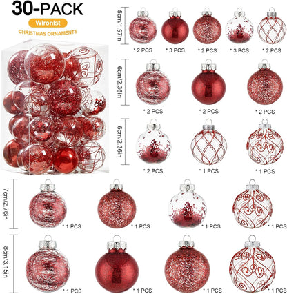 Wironlst Adornos de Bolas de Navidad Irrompibles Transparentes de P...