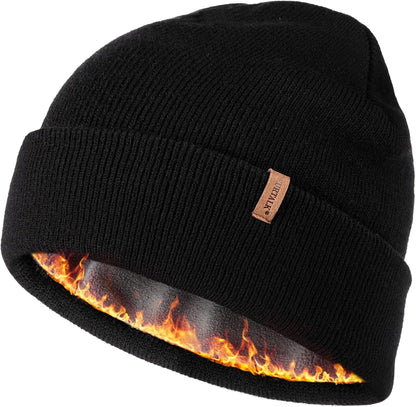 FURTALK Gorro de invierno con forro polar para hombre, doble capa,...