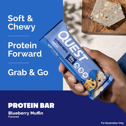 Quest Nutrition - Barras de proteína de muffin de arándanos, 0.71 o...